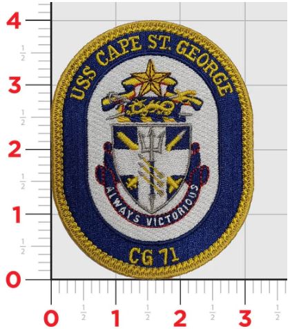 CG-71 USS Cape St George Patch - Hook and Loop, 4"
